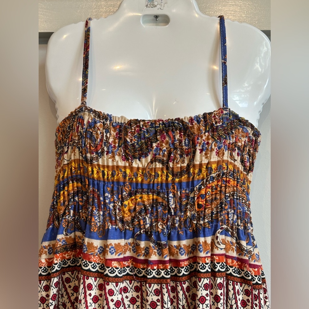 Pretty Angel linen blend boho tiered maxi dress with sparkle embellishment - Picture 9 of 9